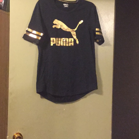 puma black and gold shirt